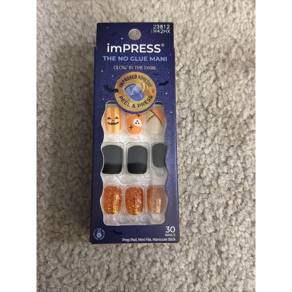 KISS imPRESS Halloween The Creeps Glow In Dark Press On Nails 30ct NEW
